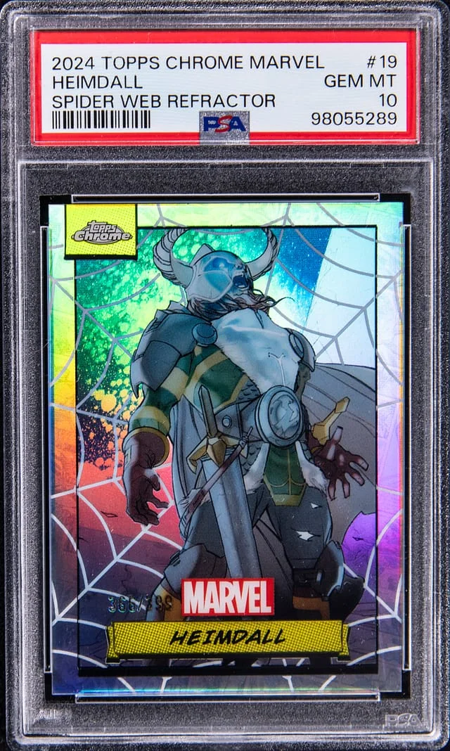 2024 Topps Chrome Heimdall Marvel Spider Web Refractor #19 card image