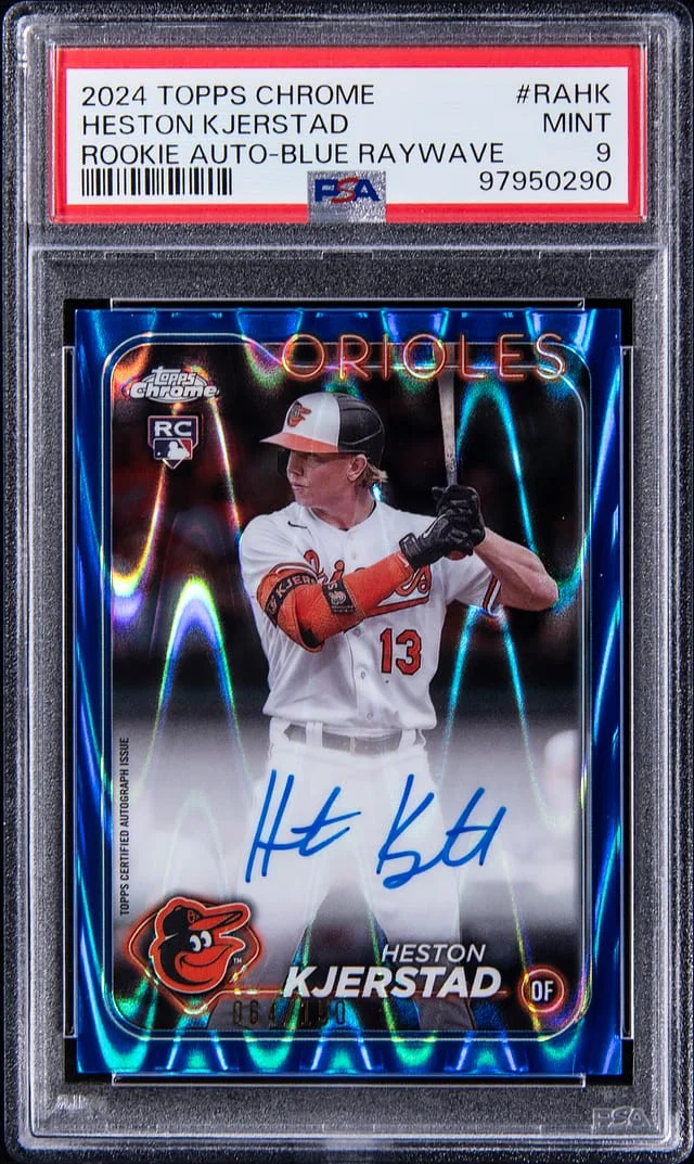 2024 Topps Chrome Heston Kjerstad Autograph Blue Raywave #RA-HK card image