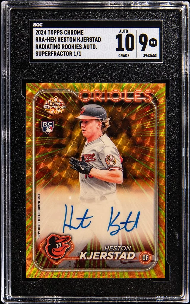 2024 Topps Chrome Heston Kjerstad Radiating Rookies Autographs SuperFractor #RRA-HEK card image