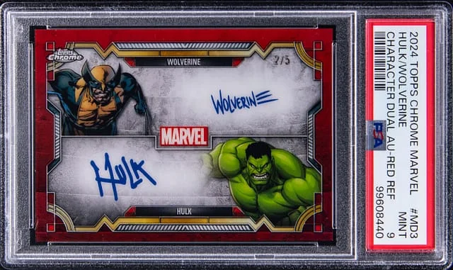 2024 Topps Chrome Hulk/Wolverine Marvel Character Dual Autograph Red Refractor #MD-3 card image