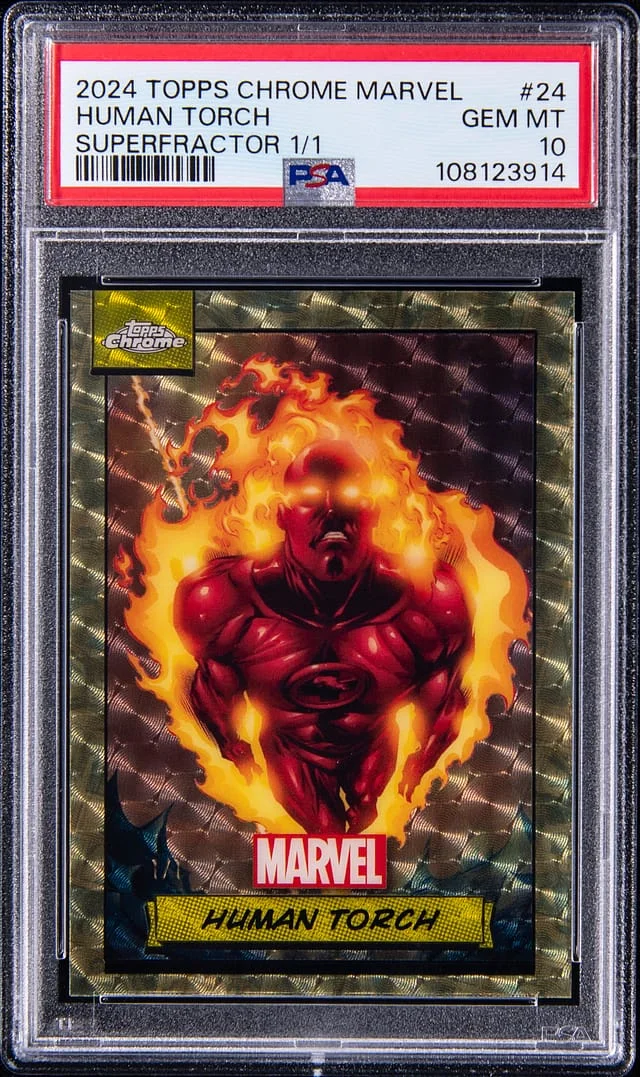 2024 Topps Chrome Human Torch Marvel Refractor #24 card image