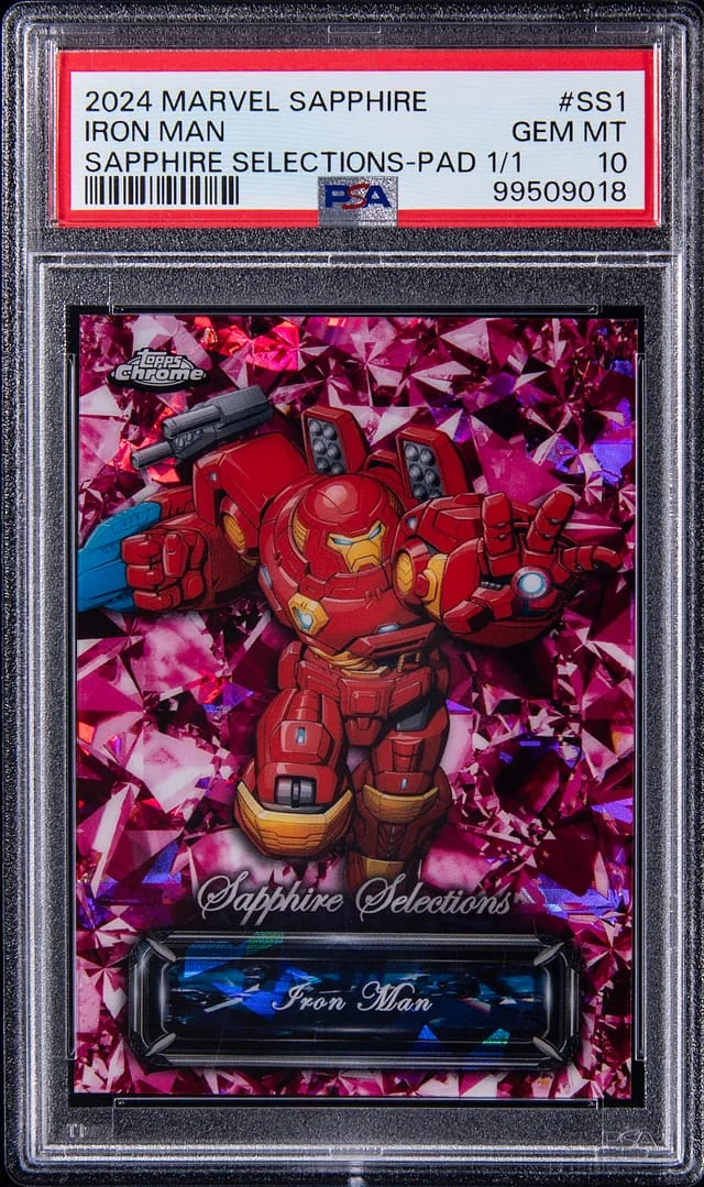 2024 Topps Chrome Iron Man Marvel Sapphire Edition Sapphire Selections Padparadscha #SS-1 card image