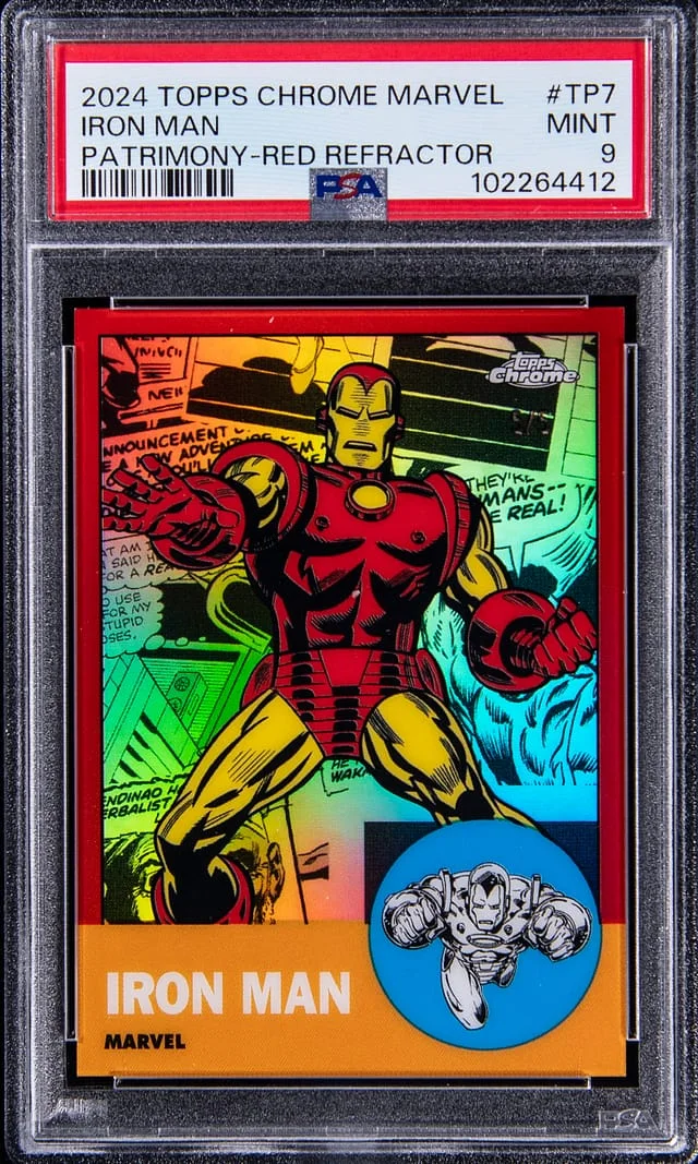 2024 Topps Chrome Iron Man Marvel Patrimony Red Refractor #TP-7 card image