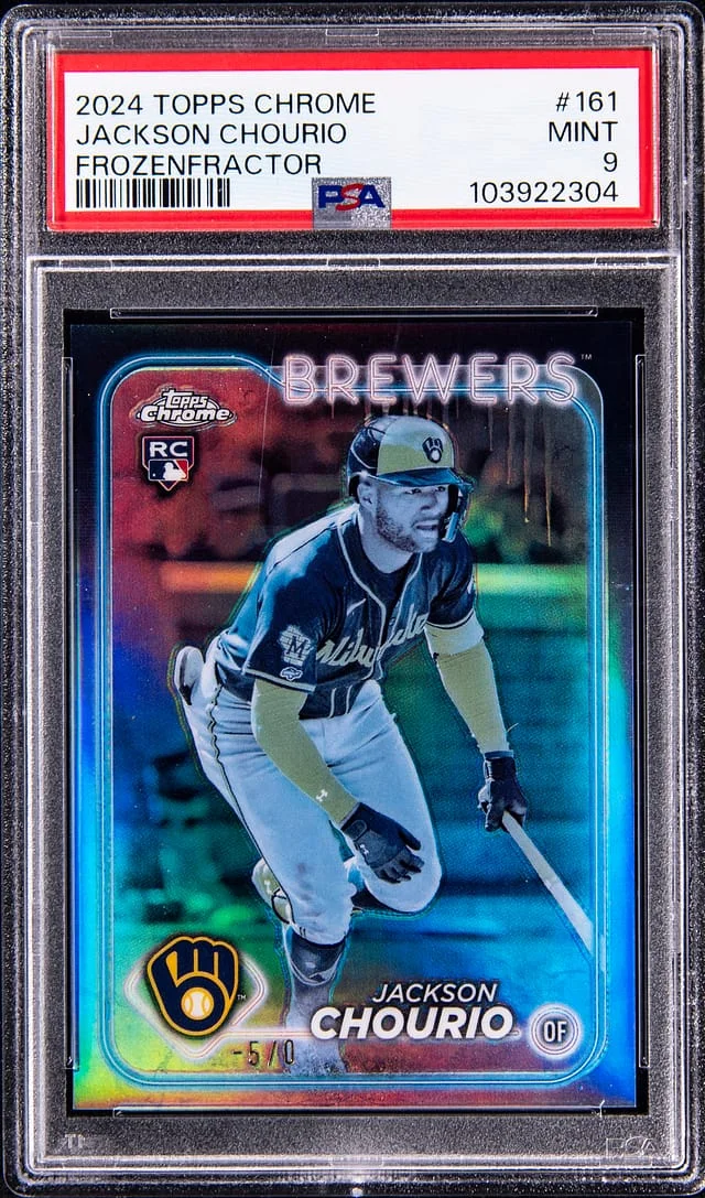 2024 Topps Chrome Jackson Chourio (#-5/0) FrozenFractor #161 card image