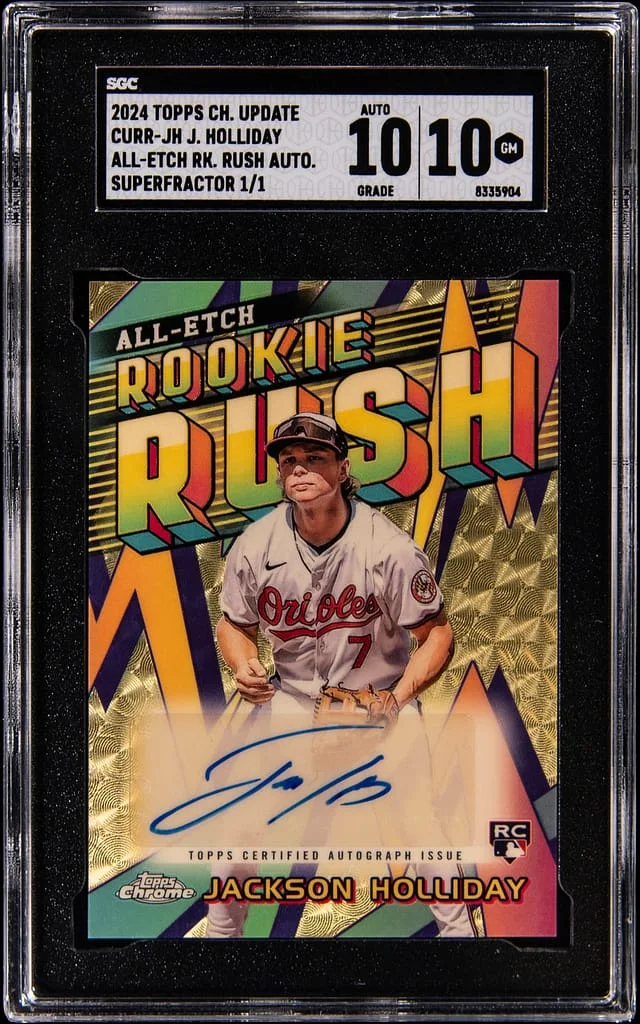 2024 Topps Chrome Jackson Holliday All-Etch Autographs SuperFractor #CURR-JH card image