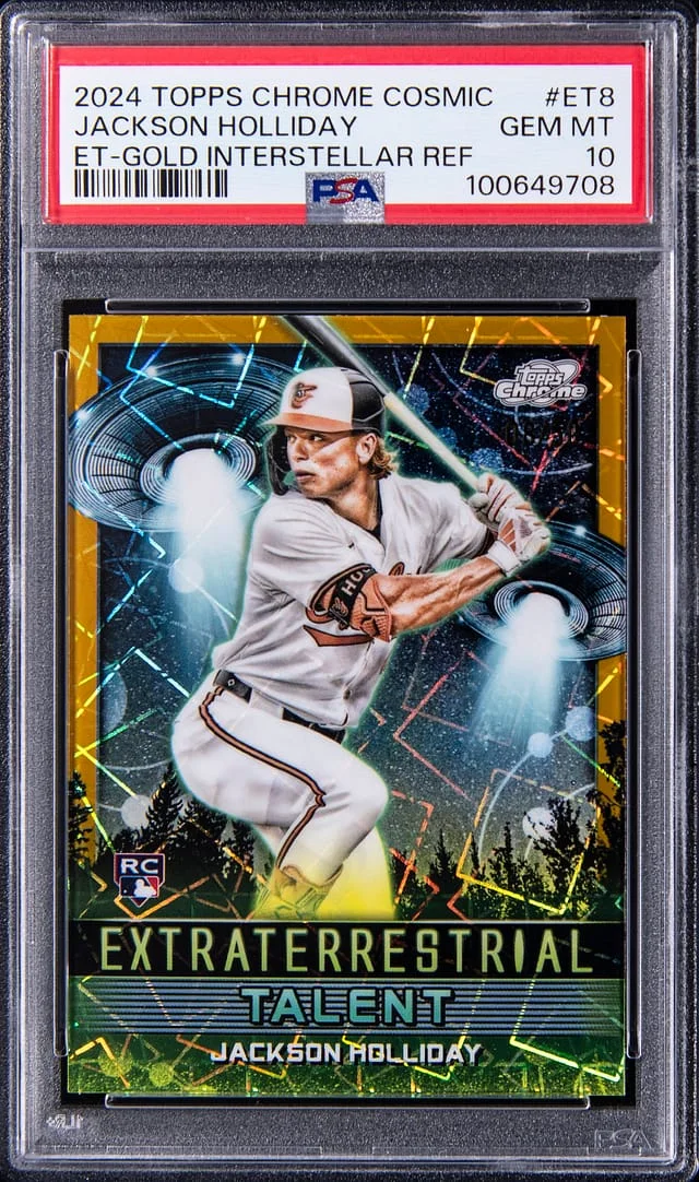 2024 Topps Chrome Jackson Holliday Extraterrestrial Gold Interstellar Refractor #ET-9 card image