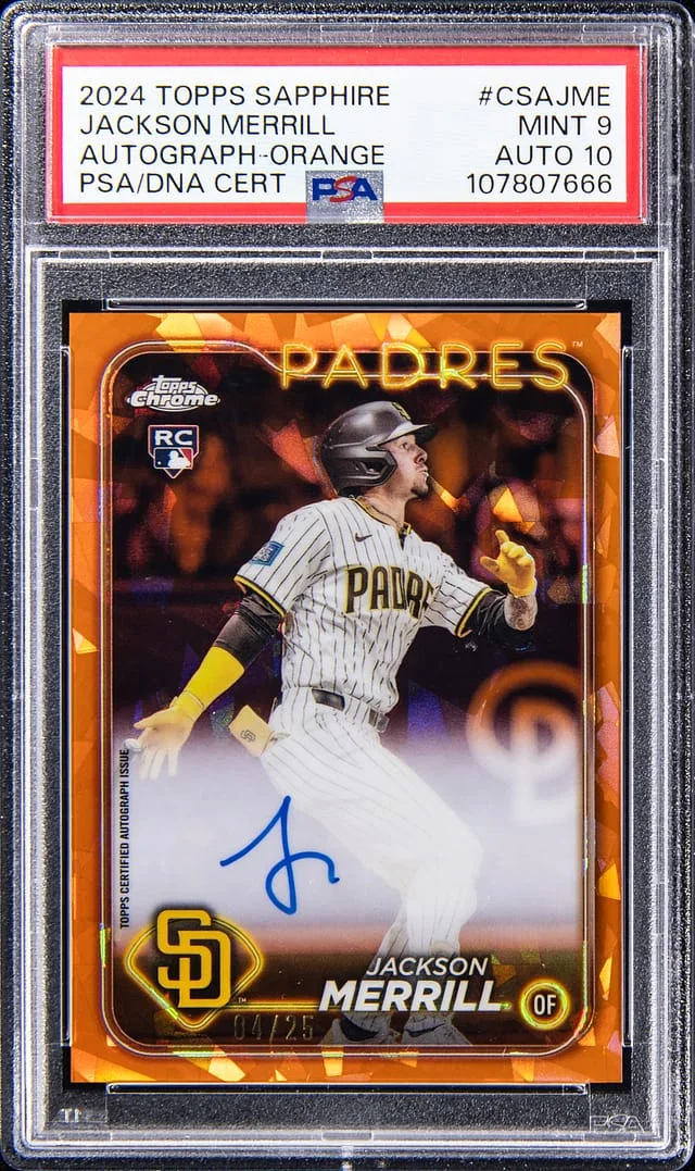 2024 Topps Chrome Jackson Merrill Autograph Orange #CSA-JME card image