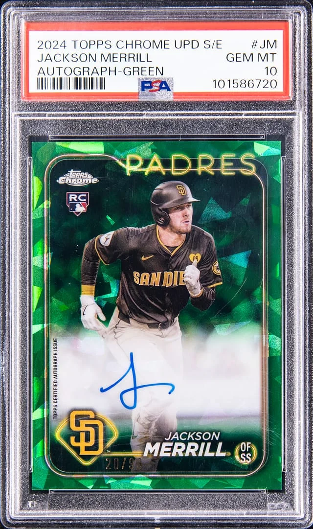 2024 Topps Chrome Jackson Merrill Edition Autograph Green #JM card image