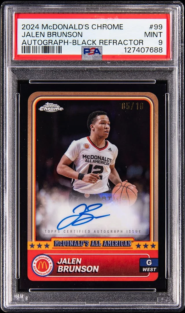 2024 Topps Chrome Jalen Brunson McDonald's All American Autograph Black Refractor #99 card image