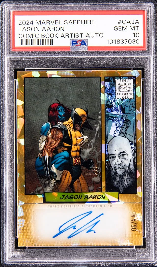 2024 Topps Chrome Jason Aaron Marvel Sapphire Comic Book Artist Autographs #CA-JA card image