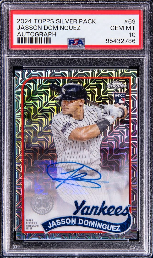 2024 Topps Chrome Jasson Dominguez Silver Pack Autograph #69 card image