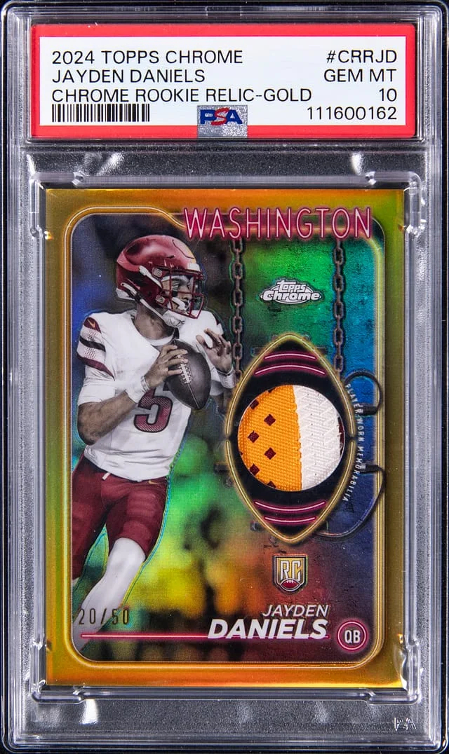 2024 Topps Chrome Jayden Daniels Relic Gold #CRR-JD card image