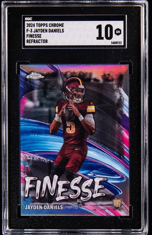 2024 Topps Chrome Jayden Daniels Finesse Refractor #F-3 card image