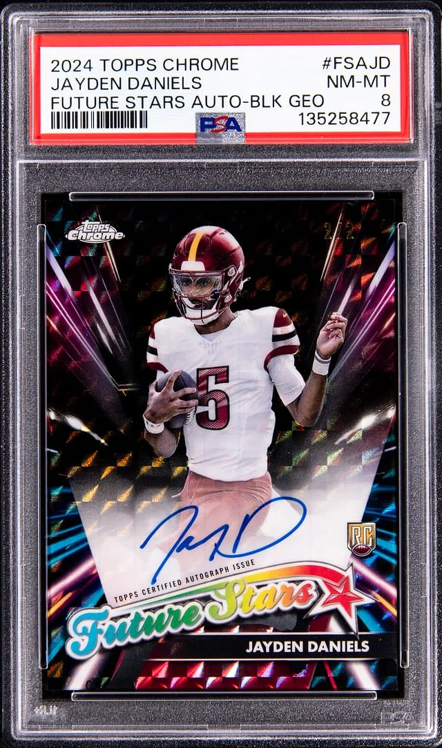 2024 Topps Chrome Jayden Daniels Future Stars Autograph Black Geometric #FSA-JD card image