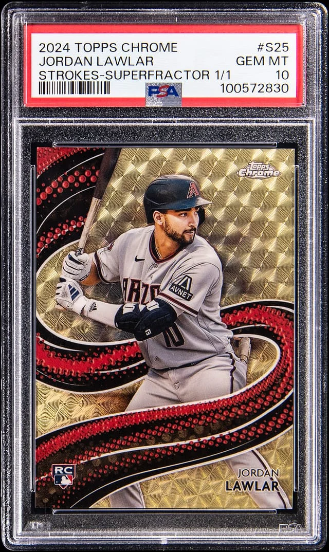 2024 Topps Chrome Jordan Lawlar Strokes SuperFractor #S-25 card image