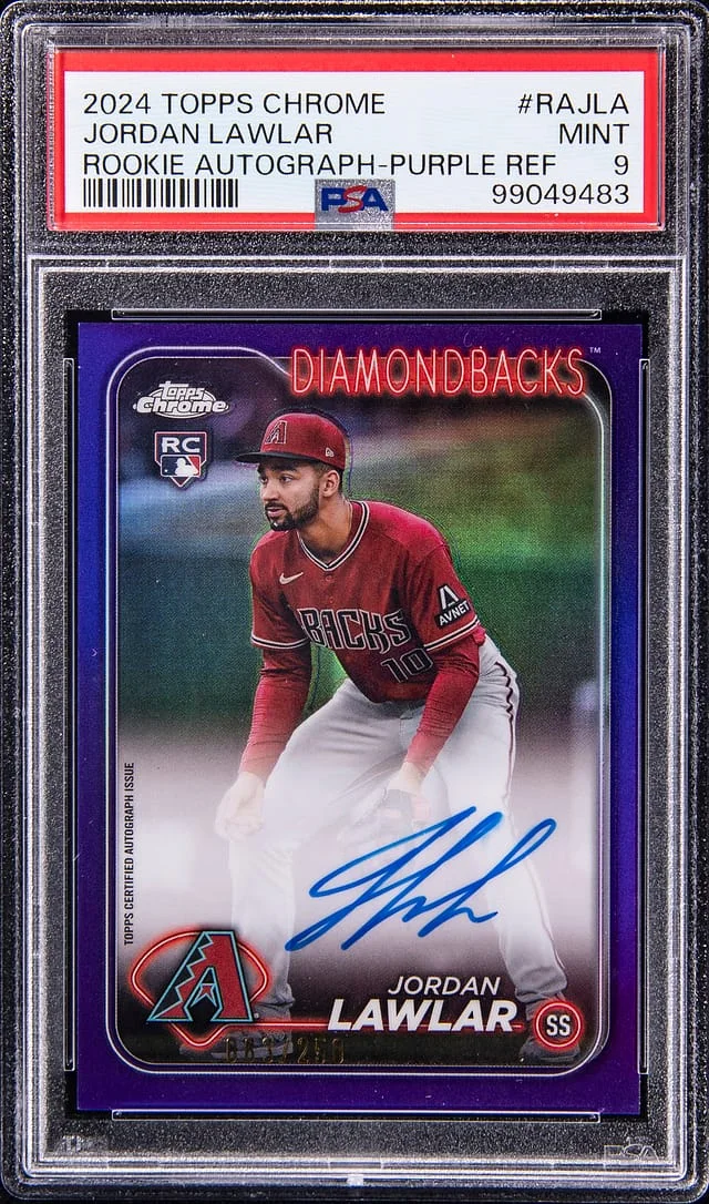 2024 Topps Chrome Jordan Lawler Autographs Purple Refractor #RAJLA card image