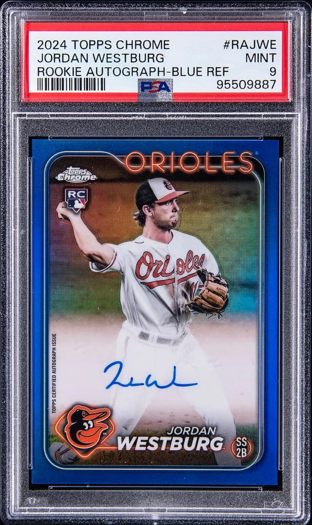 2024 Topps Chrome Jordan Westburg Autograph Blue Refractor #RAJWE card image