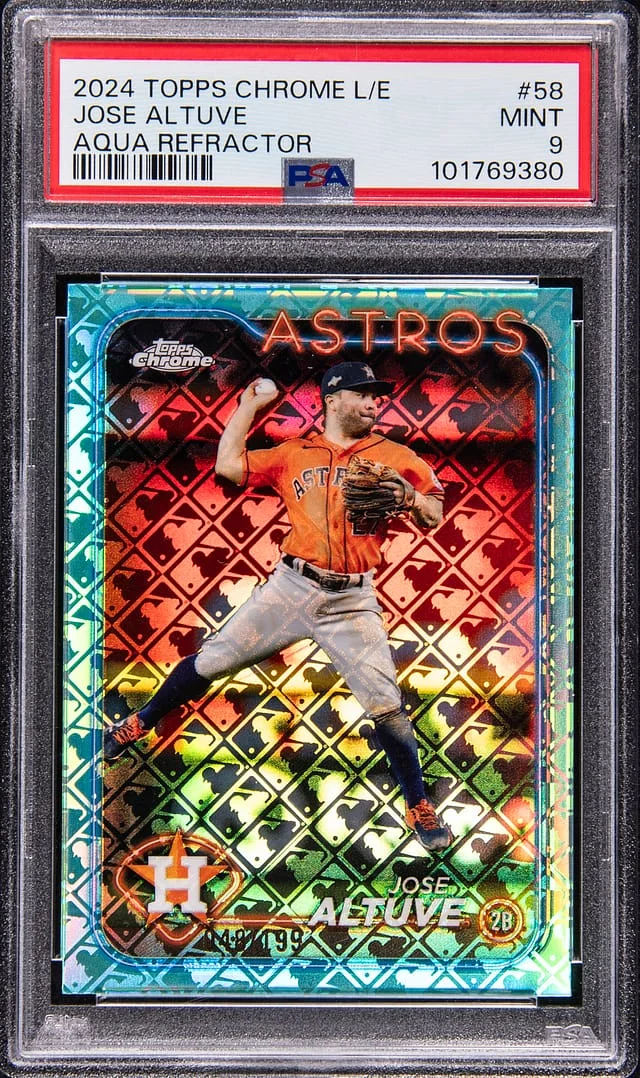 2024 Topps Chrome Jose Altuve L/E Aqua Refractor #58 card image