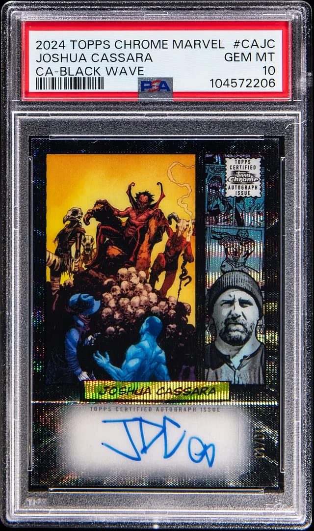 2024 Topps Chrome Joshua Cassara Marvel Chrome Autograph Black Wave #CA-JC card image