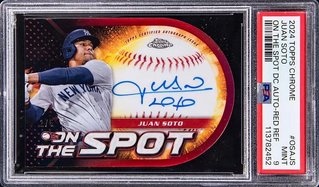 2024 Topps Chrome Juan Soto On The Spot Die Cut Autograph-Red Refractor #OSAJS card image