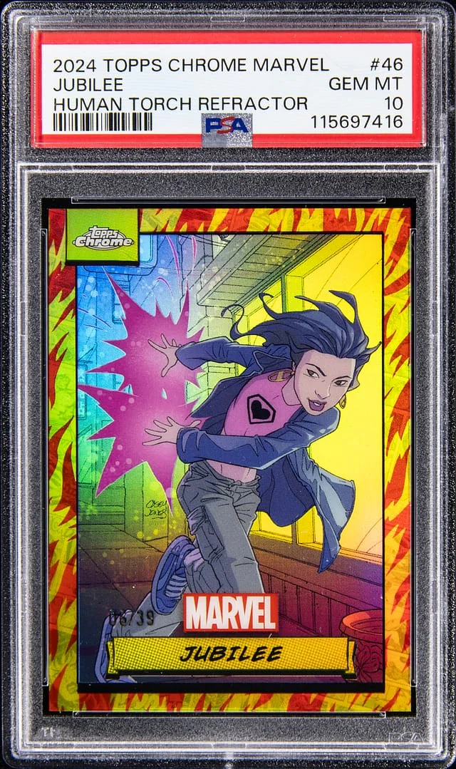 2024 Topps Chrome Jubilee Marvel Human Torch Refractor #46 card image