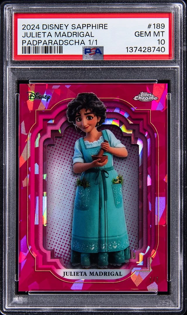 2024 Topps Chrome Julieta Madrigal Disney Sapphire Padparadscha #186 card image
