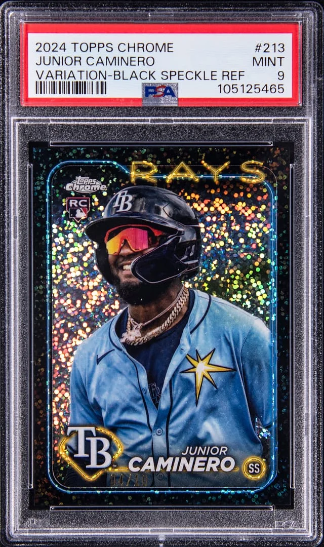 2024 Topps Chrome Junior Caminero Variation Black Speckle Refractor #213 card image