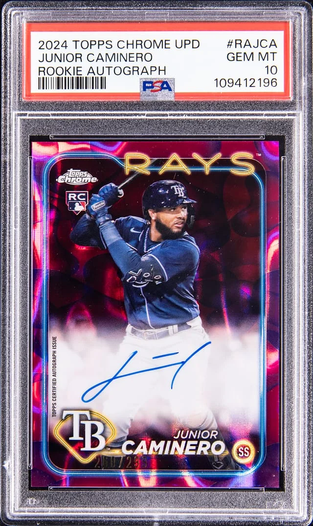 2024 Topps Chrome Junior Caminero Autograph #RAJCA card image