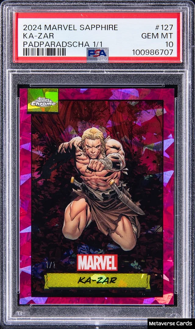 2024 Topps Chrome Ka-Zar Marvel Sapphire Edition Padparadscha #127 card image