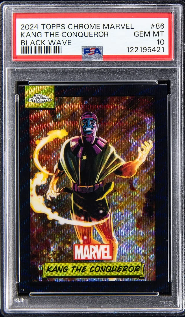 2024 Topps Chrome Kang The Conqueror Marvel Black Wave Refractor #86 card image