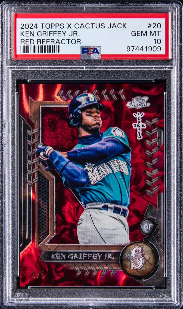 2024 Topps Chrome Ken Griffey Jr. X Cactus Jack Red Refractor #20 card image