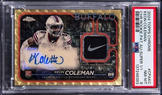 2024 Topps Chrome Keon Coleman Patch Autograph (RPA) Superfractor #CPA-KC card image