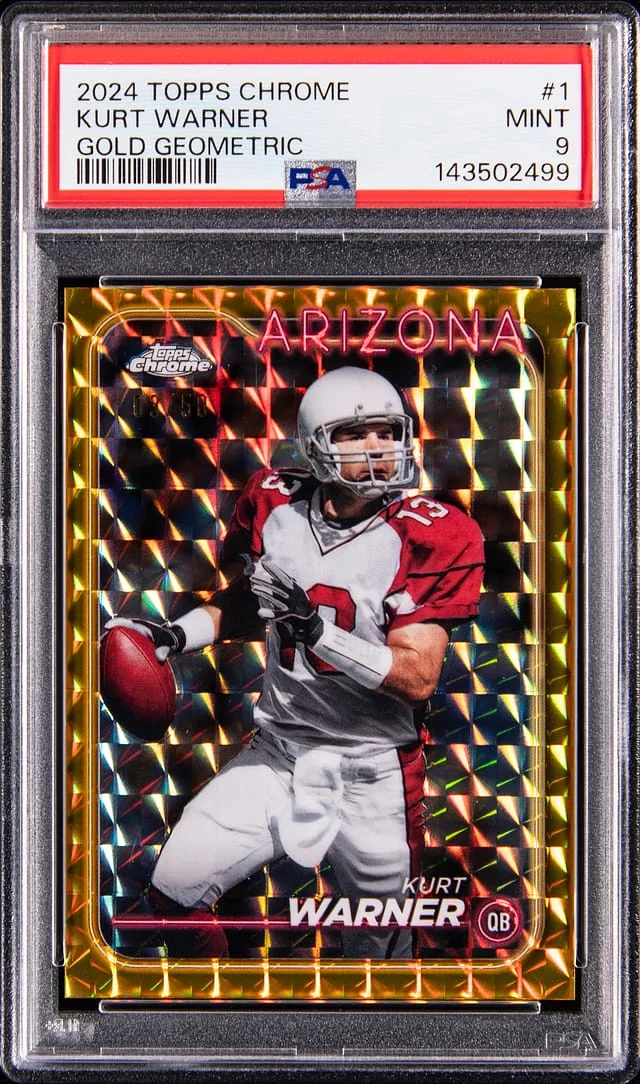 2024 Topps Chrome Kurt Warner Gold Geometric #1 card image
