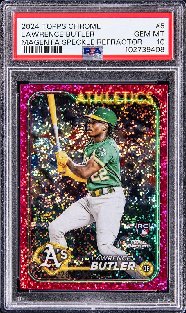 2024 Topps Chrome Lawrence Butler Magenta Speckle Refractor #5 card image