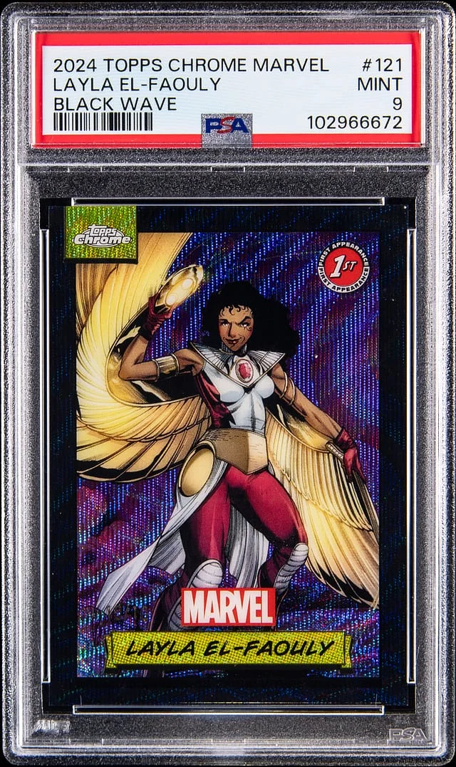 2024 Topps Chrome Layla El-Faouly Marvel Black Wave #121 card image