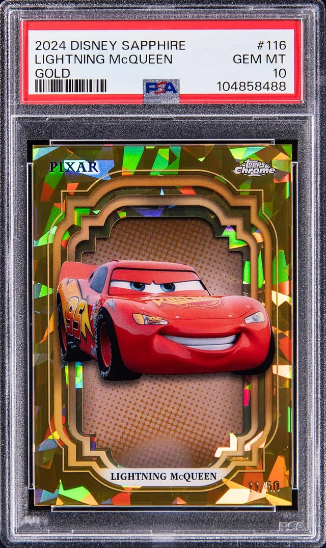 2024 Topps Chrome Lighting McQueen Disney Sapphire Gold #118 card image