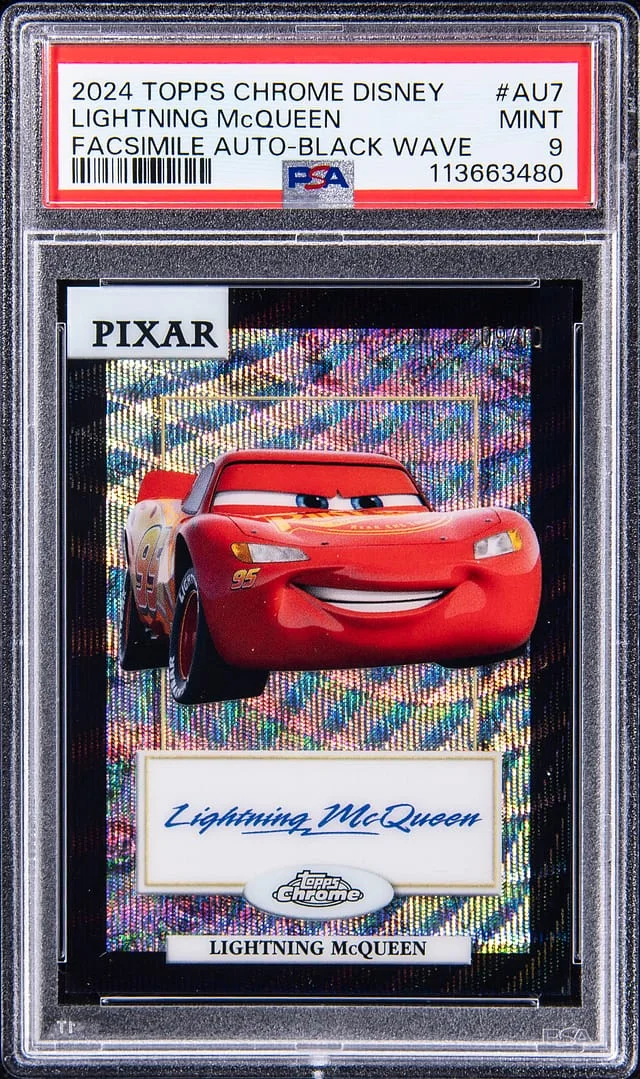 2024 Topps Chrome Lightning McQueen Disney Facsimile Autograph Black Wave #AU-7 card image