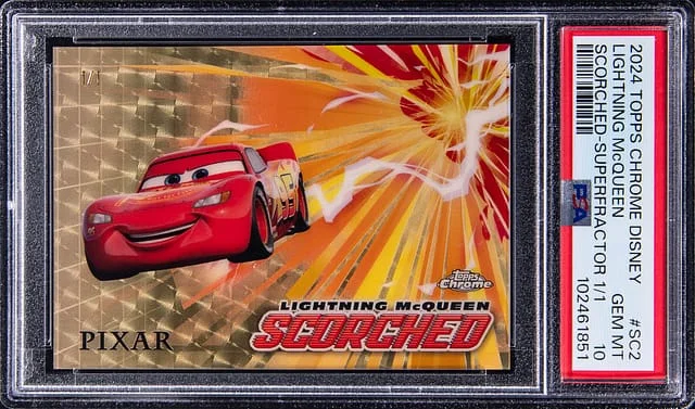 2024 Topps Chrome Lightning McQueen Disney Scorched Red Refractor #SC-2 card image