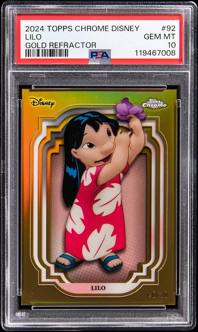 2024 Topps Chrome Lilo Disney Gold Refractor #92 card image