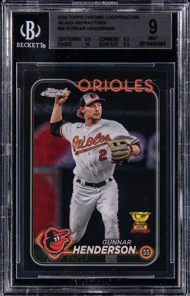 2024 Topps Chrome Logofractor Gunnar Henderson Black Refractor #36 card image