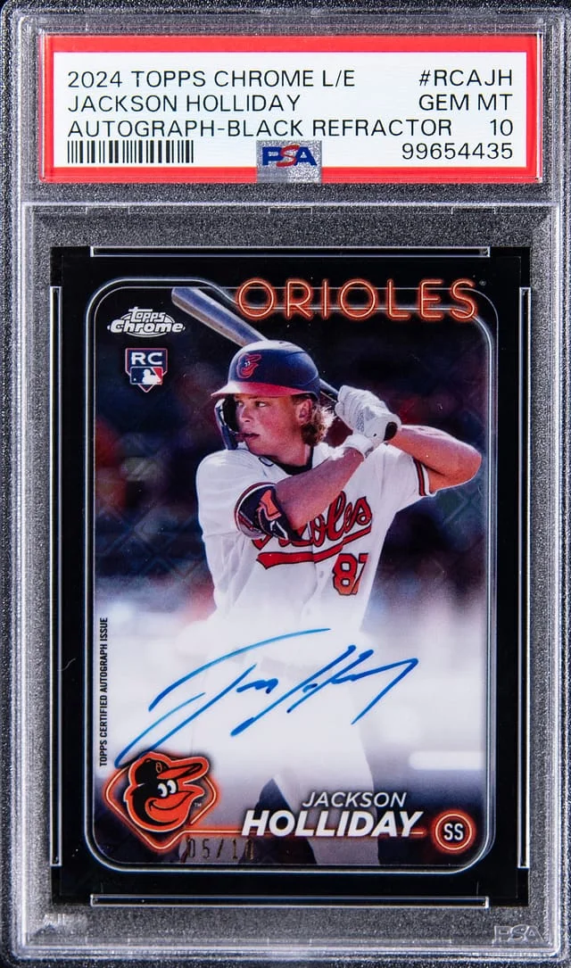 2024 Topps Chrome Logofractor Jackson Holliday Edition Autograph-Black Refractor #RCAJH card image