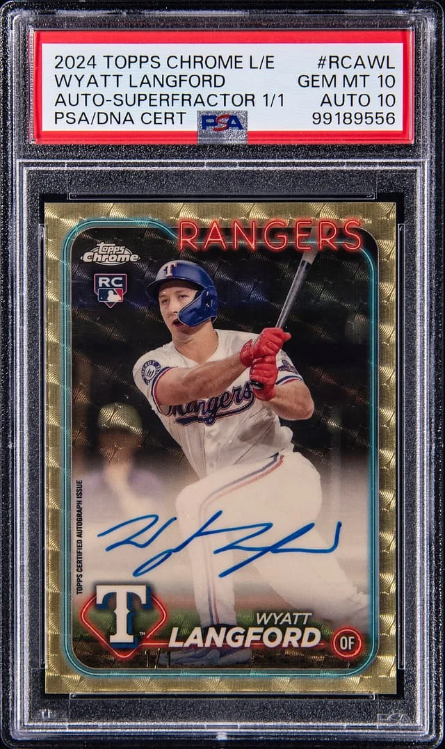2024 Topps Chrome Logofractor Wyatt Langford Edition Autographs SuperFractor #RCA-WL card image