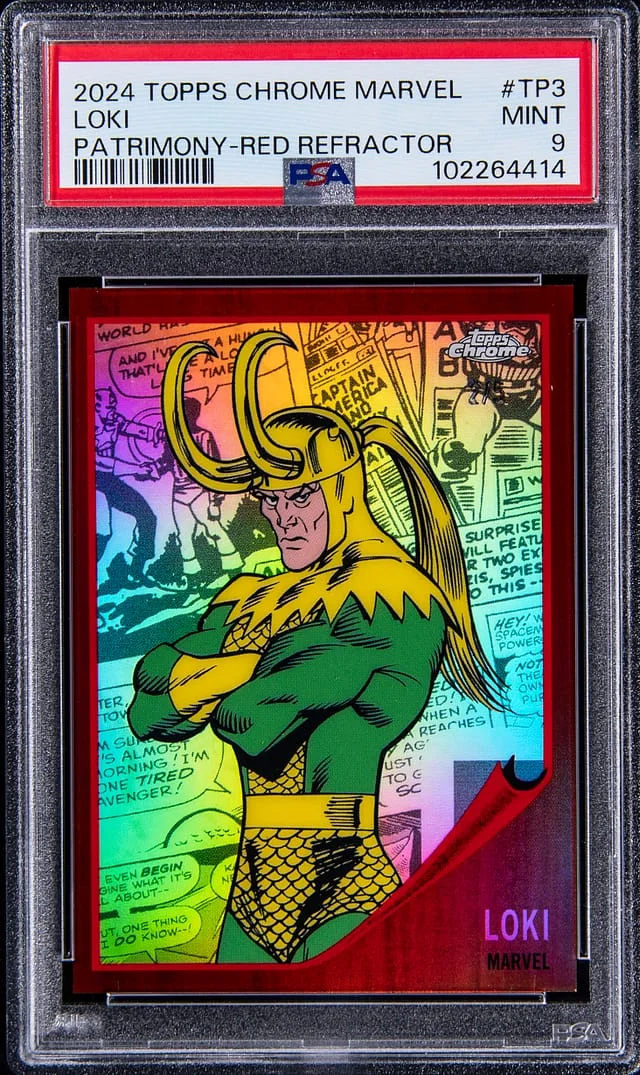 2024 Topps Chrome Loki Marvel Patrimony Red Refractor #TP-3 card image