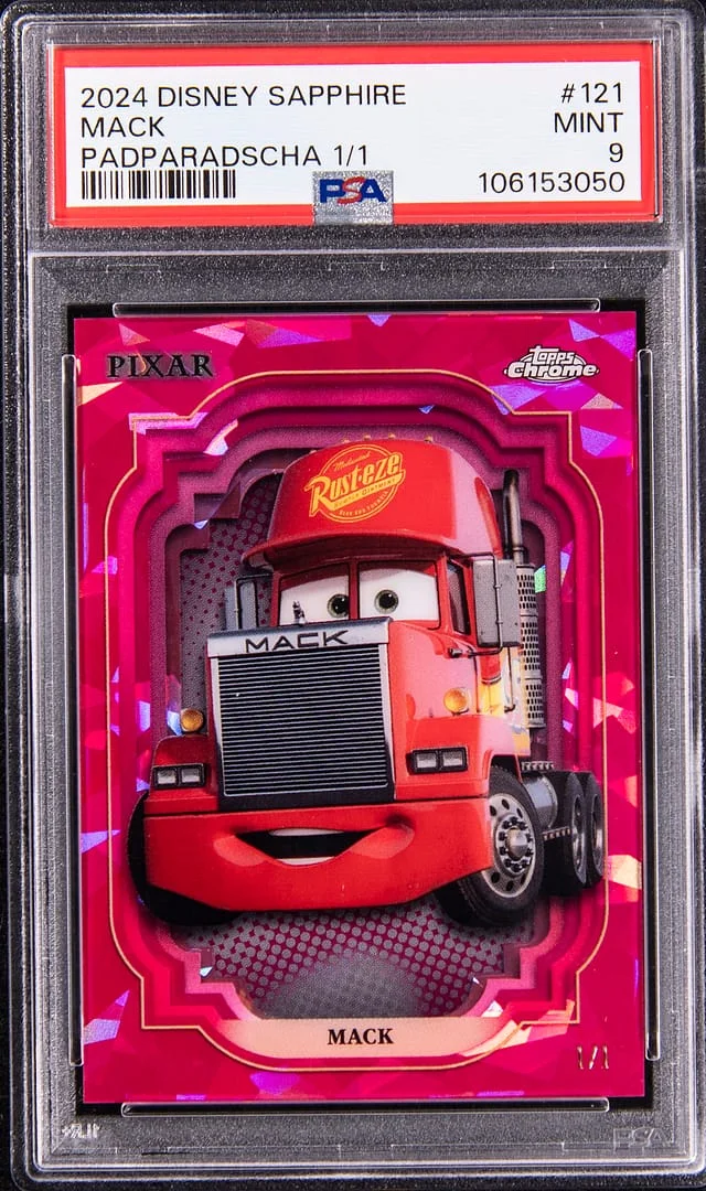 2024 Topps Chrome Mack Disney Sapphire Padparadscha #121 card image