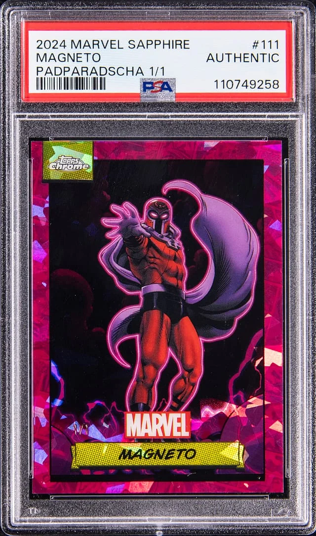 2024 Topps Chrome Magneto Marvel Spider Web Refractor #111 card image