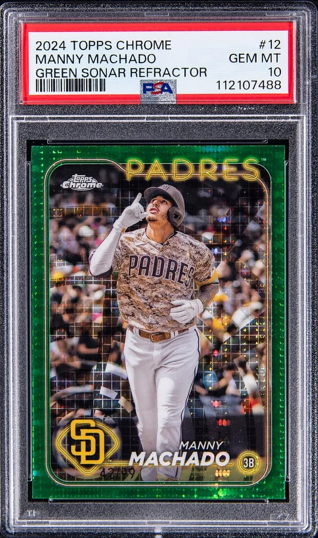 2024 Topps Chrome Manny Machado Green Sonar Refractor #12 card image