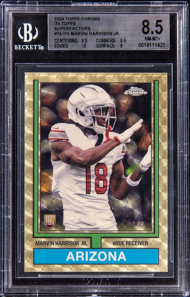 2024 Topps Chrome Marvin Harrison Jr. 74 Topps SuperFractors #74TF5 card image
