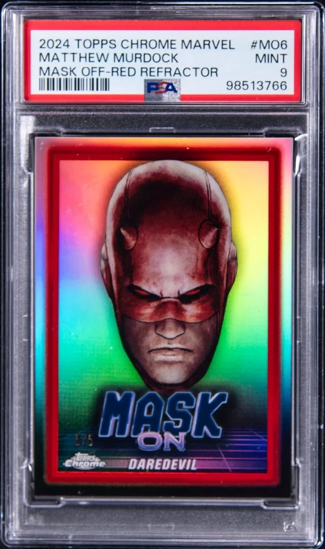 2024 Topps Chrome Matthew Murdock Marvel Mask Off Red Refractor #MO-6 card image