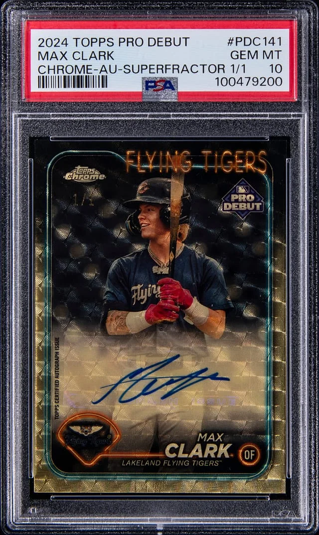 2024 Topps Chrome Max Clark Pro Debut Autograph SuperFractor #PDC-141 card image