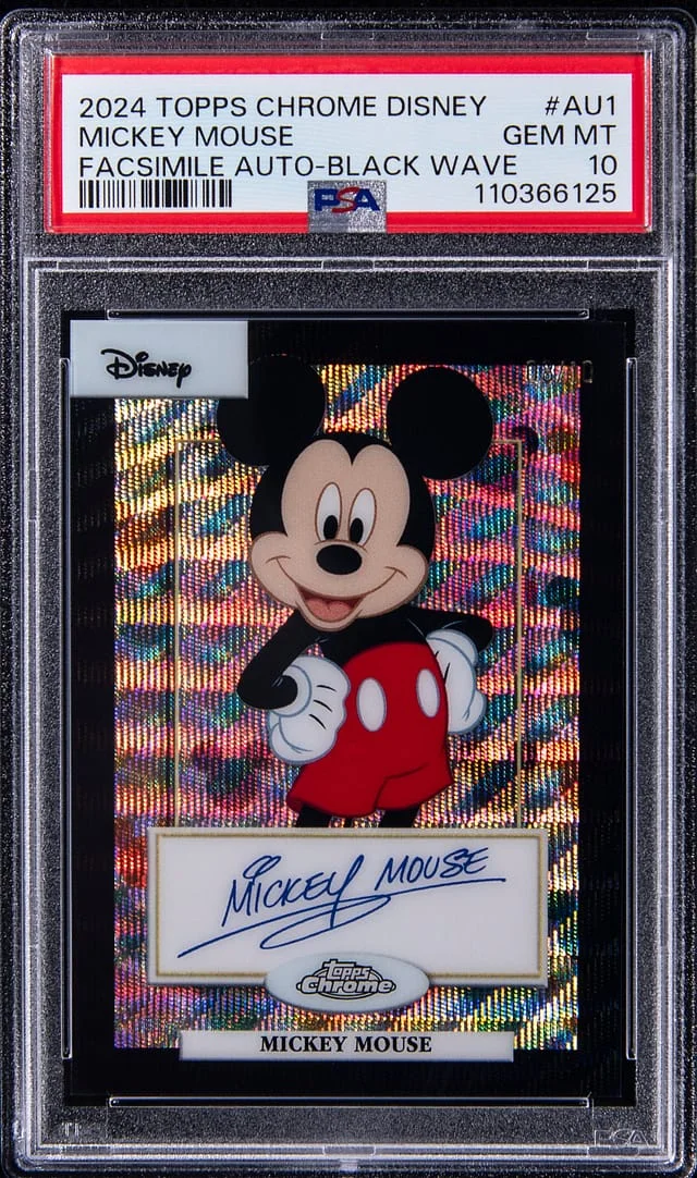 2024 Topps Chrome Mickey Mouse Disney Facsimile Autographs Black Wave Refractor #AU-1 card image